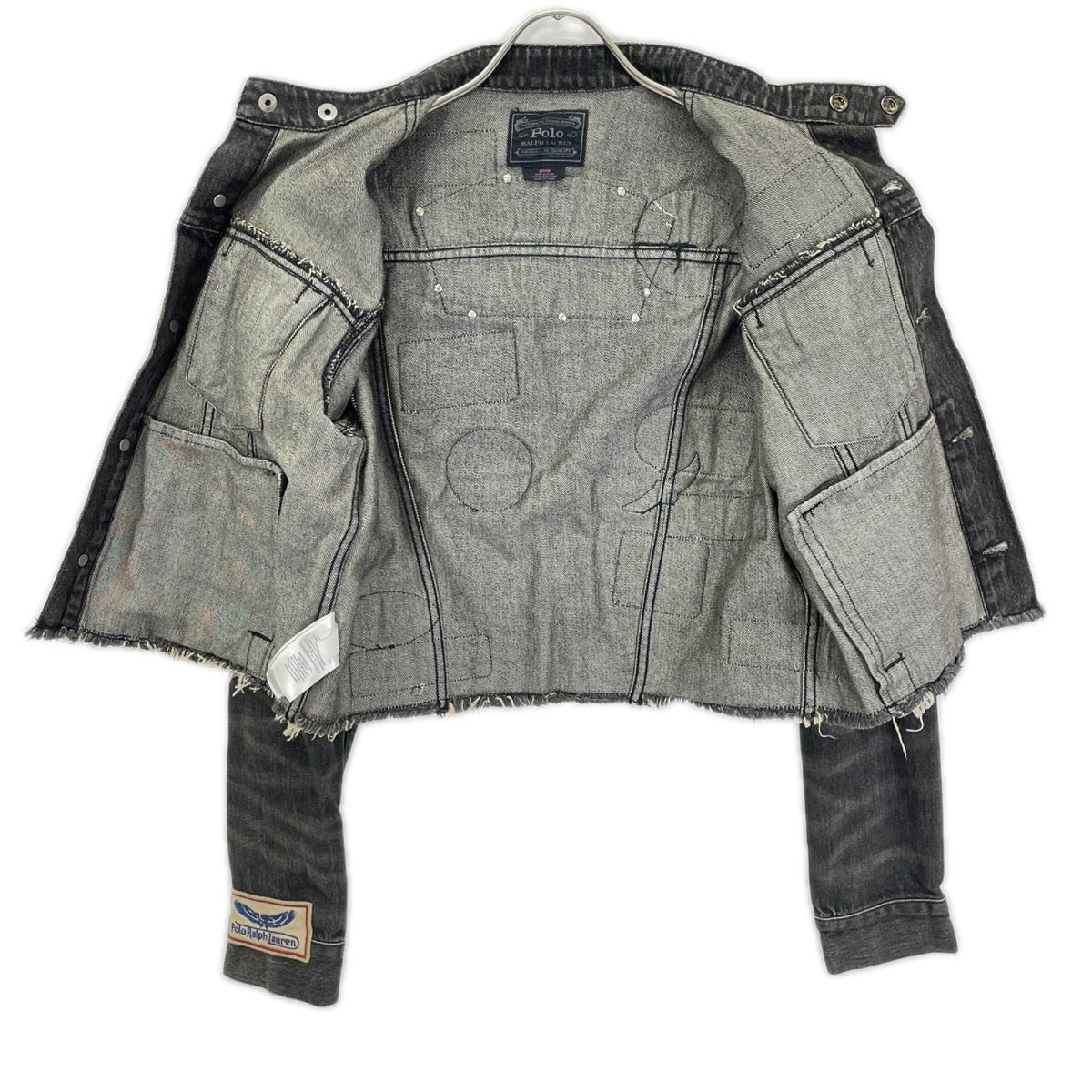 POLObyRalphLauren ポロラルフローレン ブラック ワッペン　デニムレーシングジャケット ジャケット