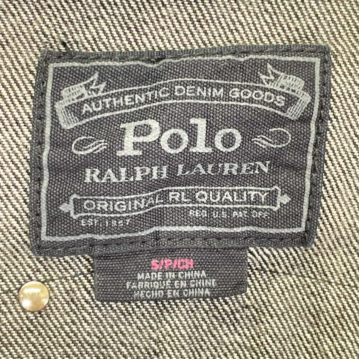 POLObyRalphLauren ポロラルフローレン ブラック ワッペン　デニムレーシングジャケット ジャケット
