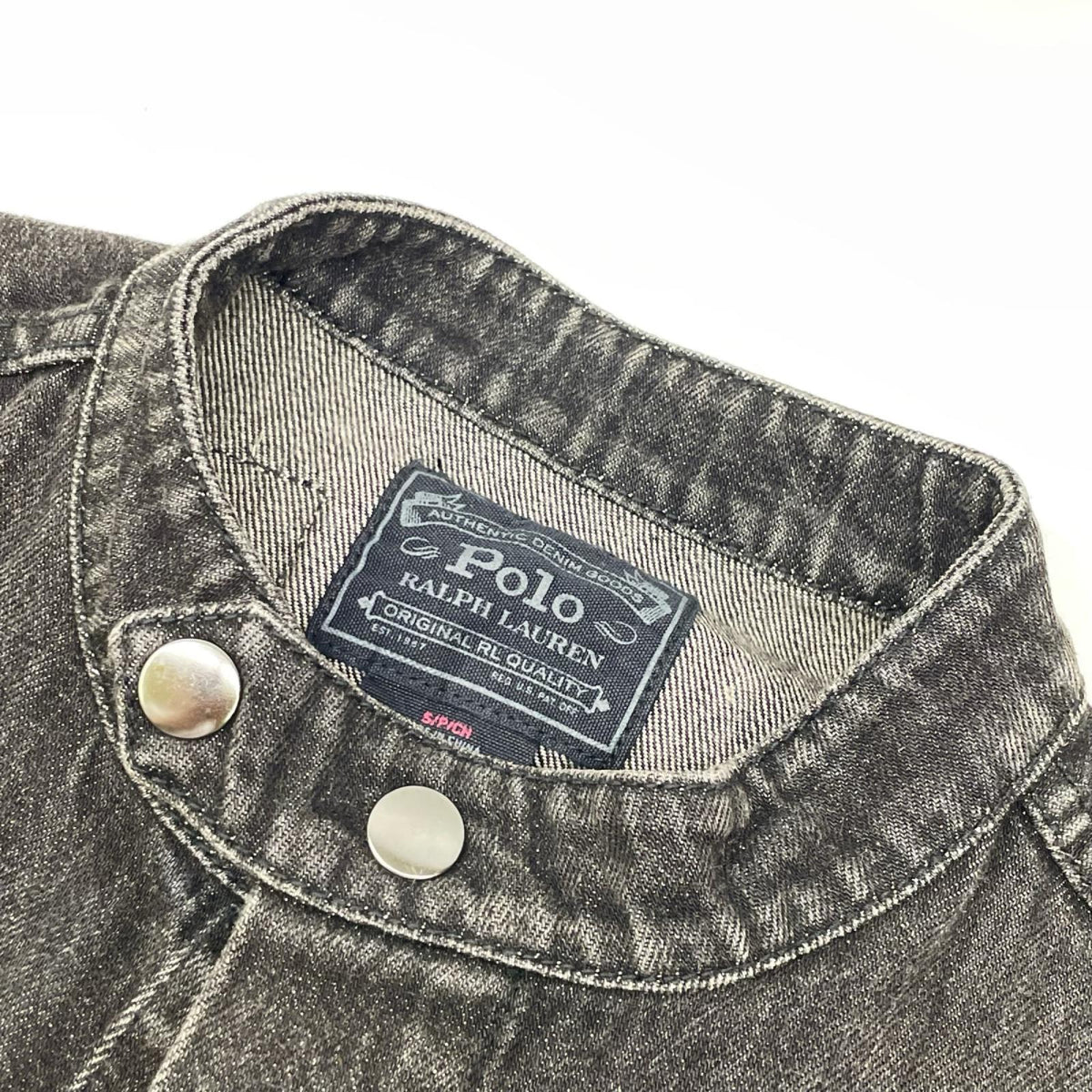 POLObyRalphLauren ポロラルフローレン ブラック ワッペン　デニムレーシングジャケット ジャケット