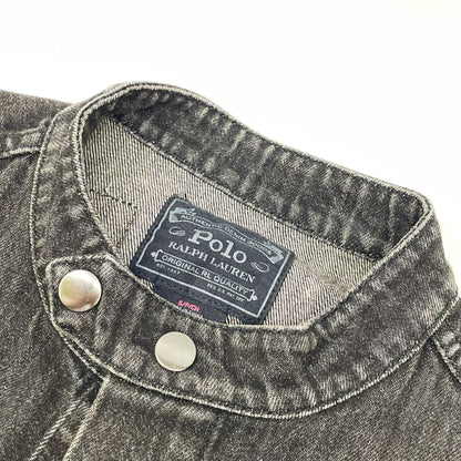 POLObyRalphLauren ポロラルフローレン ブラック ワッペン　デニムレーシングジャケット ジャケット