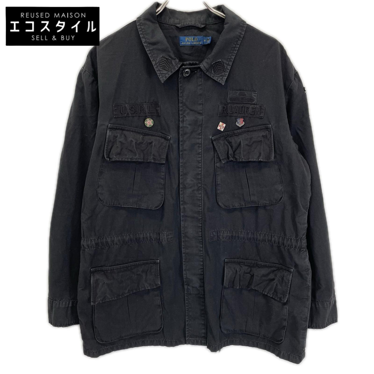 POLObyRalphLauren ポロラルフローレン ブラック　コットン100　リップストップ　ミリタリーファティーグジャケット トップス