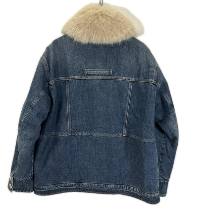 SPORTMAX スポーツマックス 24220860326　インディゴ　ファーカラー デニムジャケット ジャケット