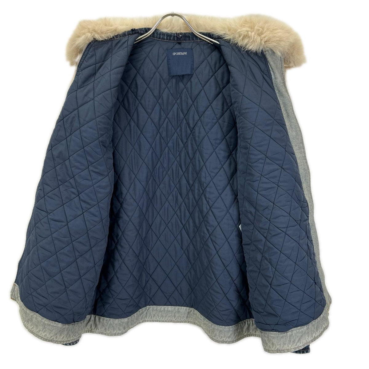 SPORTMAX スポーツマックス 24220860326　インディゴ　ファーカラー デニムジャケット ジャケット