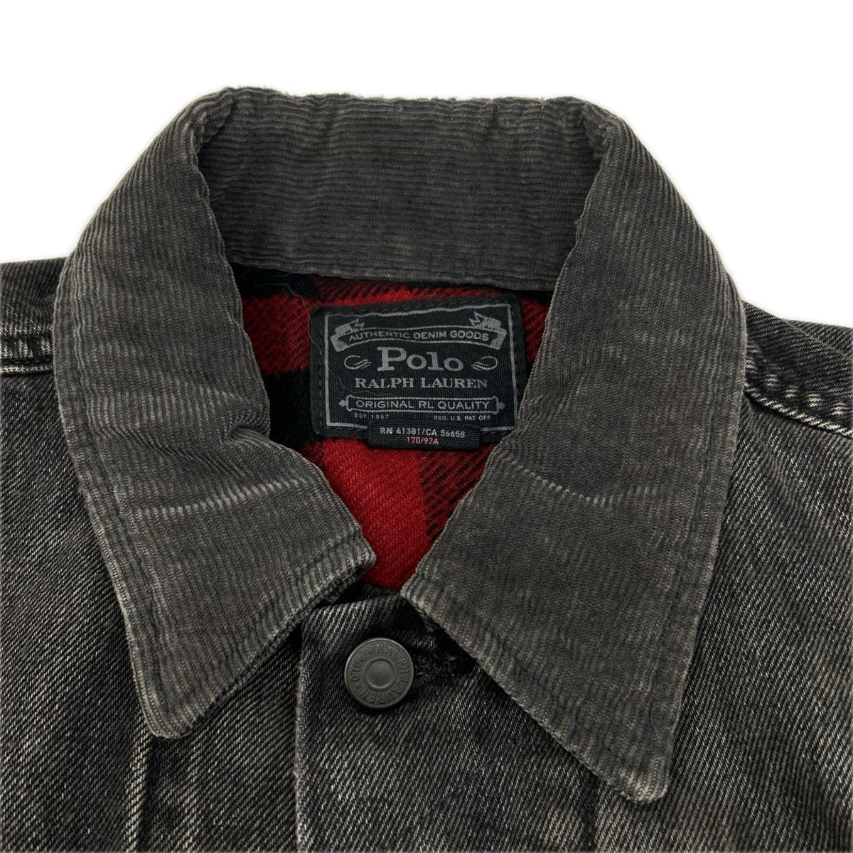 POLObyRalphLauren ポロラルフローレン ブラック 裏地チェック デニムトラッカージャケット ジャケット