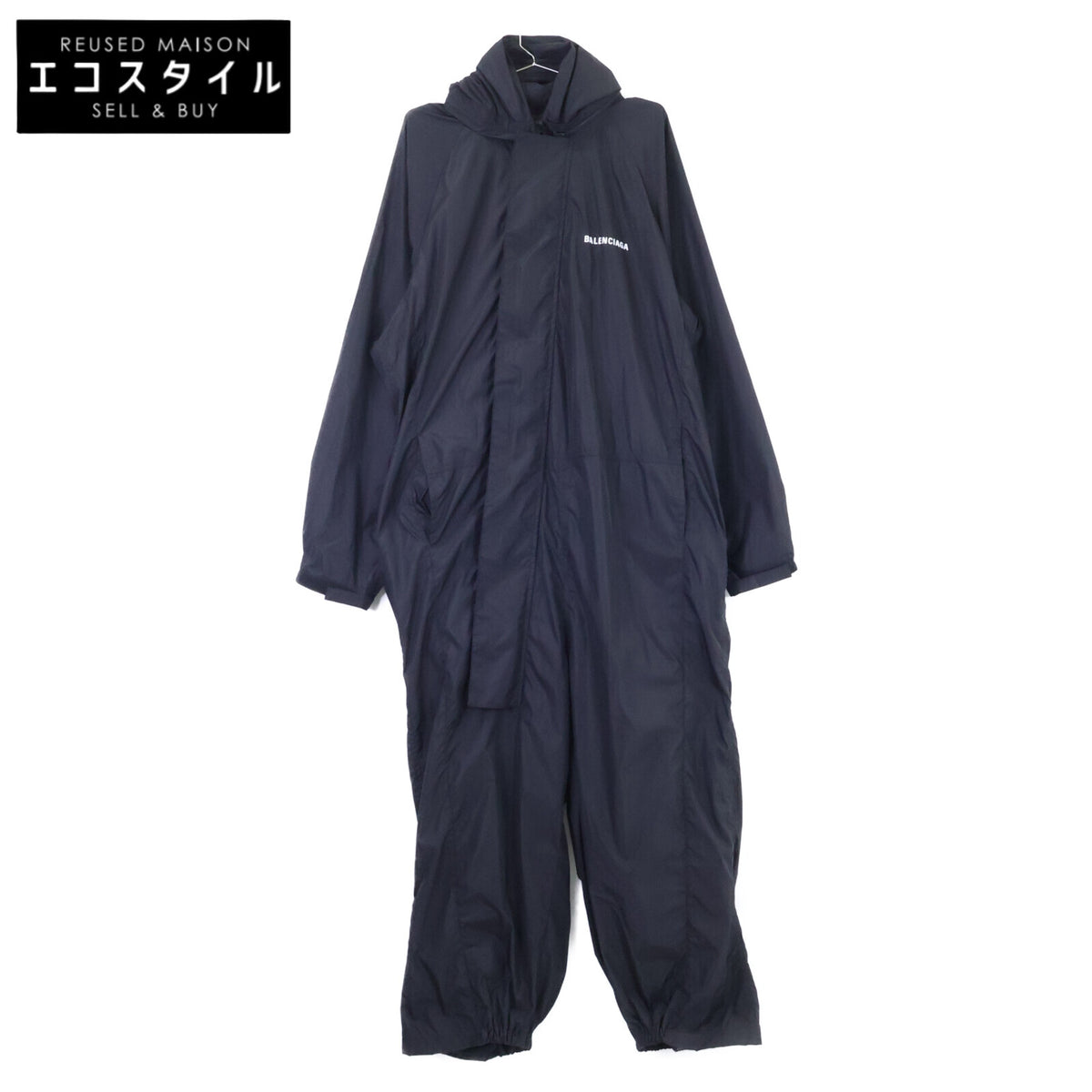 BALENCIAGA バレンシアガ 【国内正規/23年製】754226 マットナイロン ロゴ入り オーバーサイズ ジャンプスーツ オーバーオール オールインワン