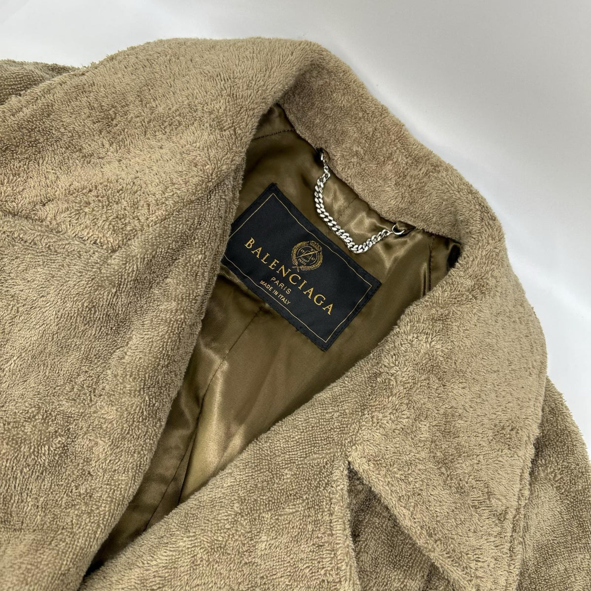 BALENCIAGA バレンシアガ 704544 22年 カーキ タオルコットン ダブルブレストコート コート