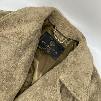 BALENCIAGA バレンシアガ 704544 22年 カーキ タオルコットン ダブルブレストコート コート