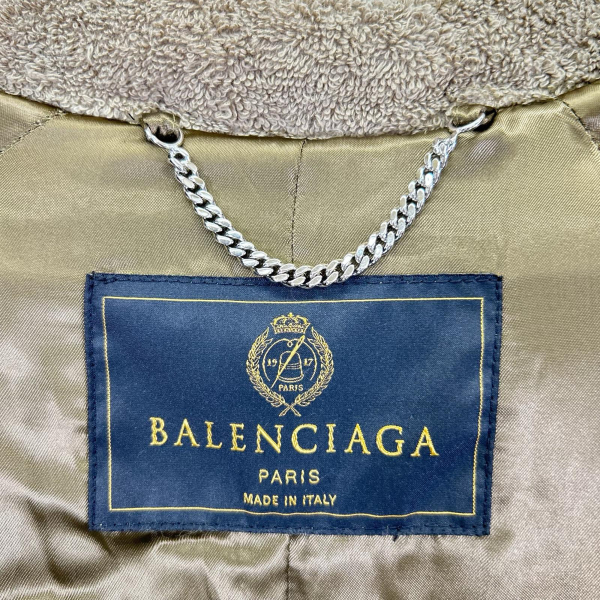 BALENCIAGA バレンシアガ 704544 22年 カーキ タオルコットン ダブルブレストコート コート