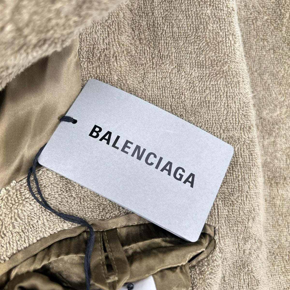 BALENCIAGA バレンシアガ 704544 22年 カーキ タオルコットン ダブルブレストコート コート