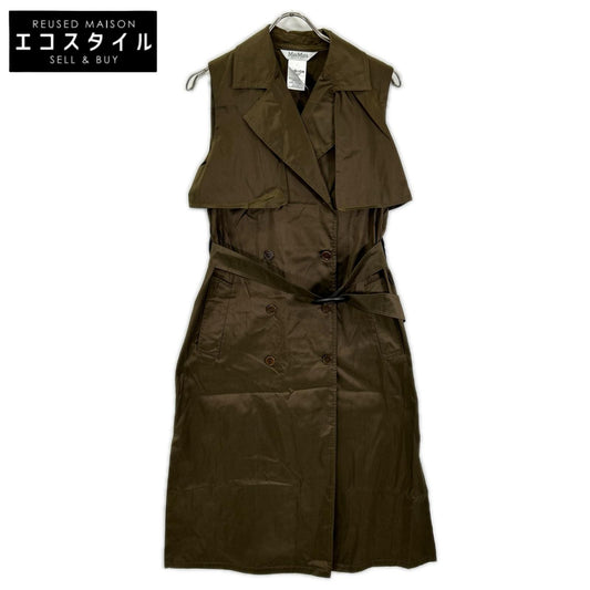 Max Mara マックスマーラ 122117126 ブラウン シルク ノースリーブワンピース ワンピース