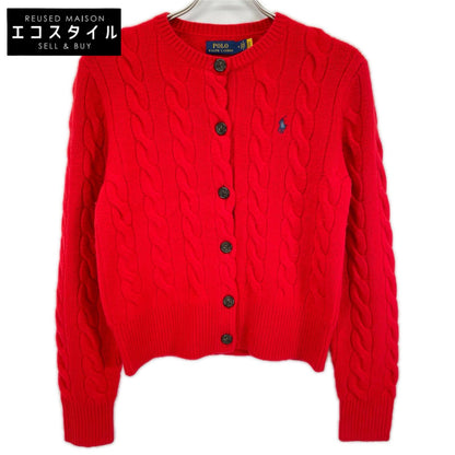 POLObyRalphLauren ポロラルフローレン レッド QRタグ カシミヤウール ケーブルニットカーディガン トップス