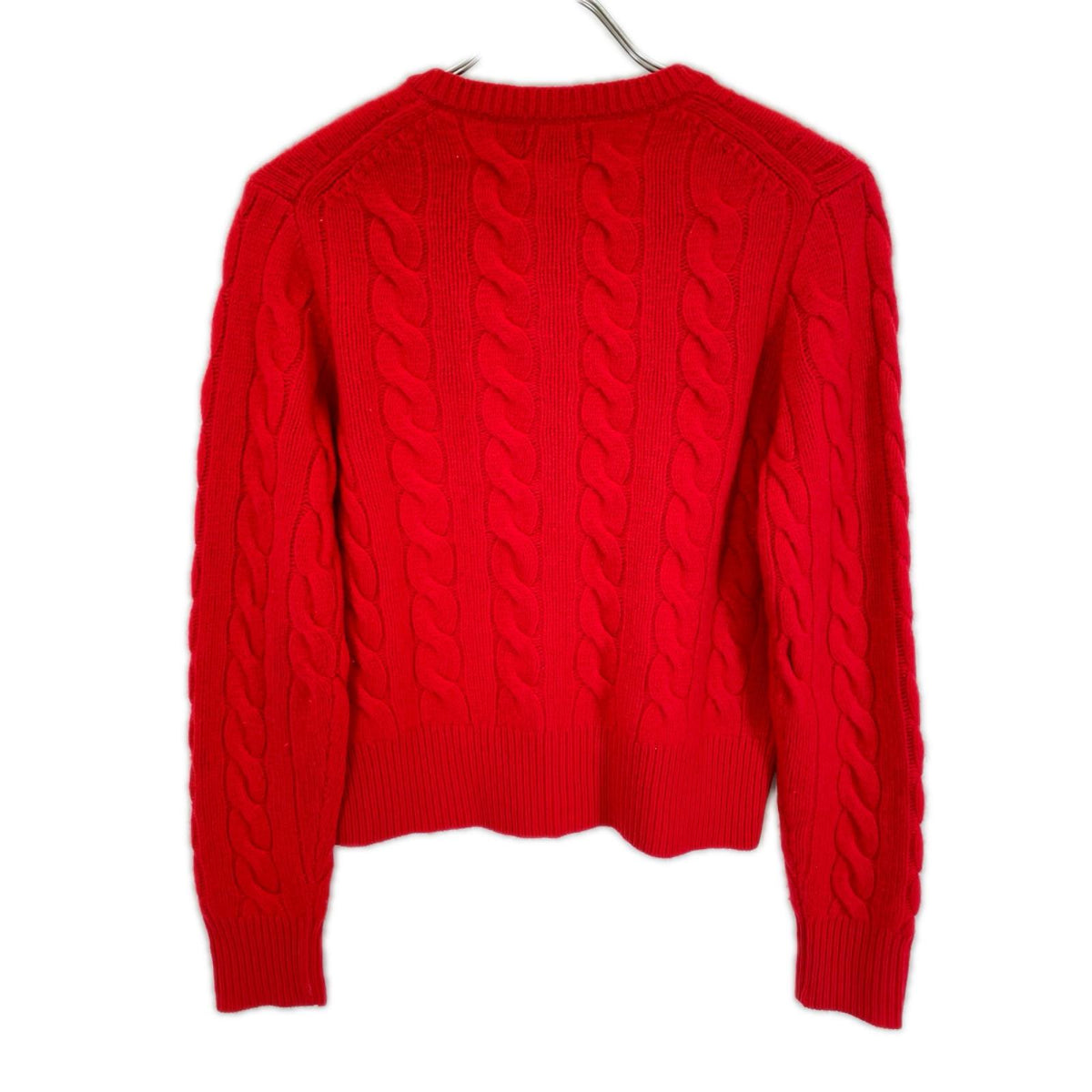 POLObyRalphLauren ポロラルフローレン レッド QRタグ カシミヤウール ケーブルニットカーディガン トップス