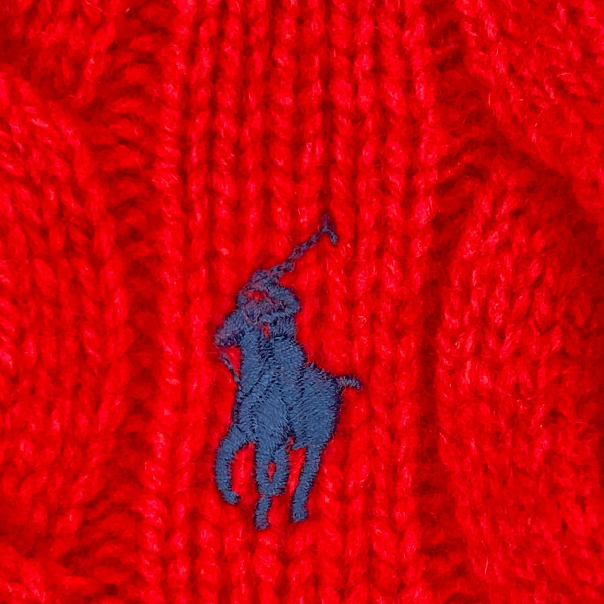 POLObyRalphLauren ポロラルフローレン レッド QRタグ カシミヤウール ケーブルニットカーディガン トップス