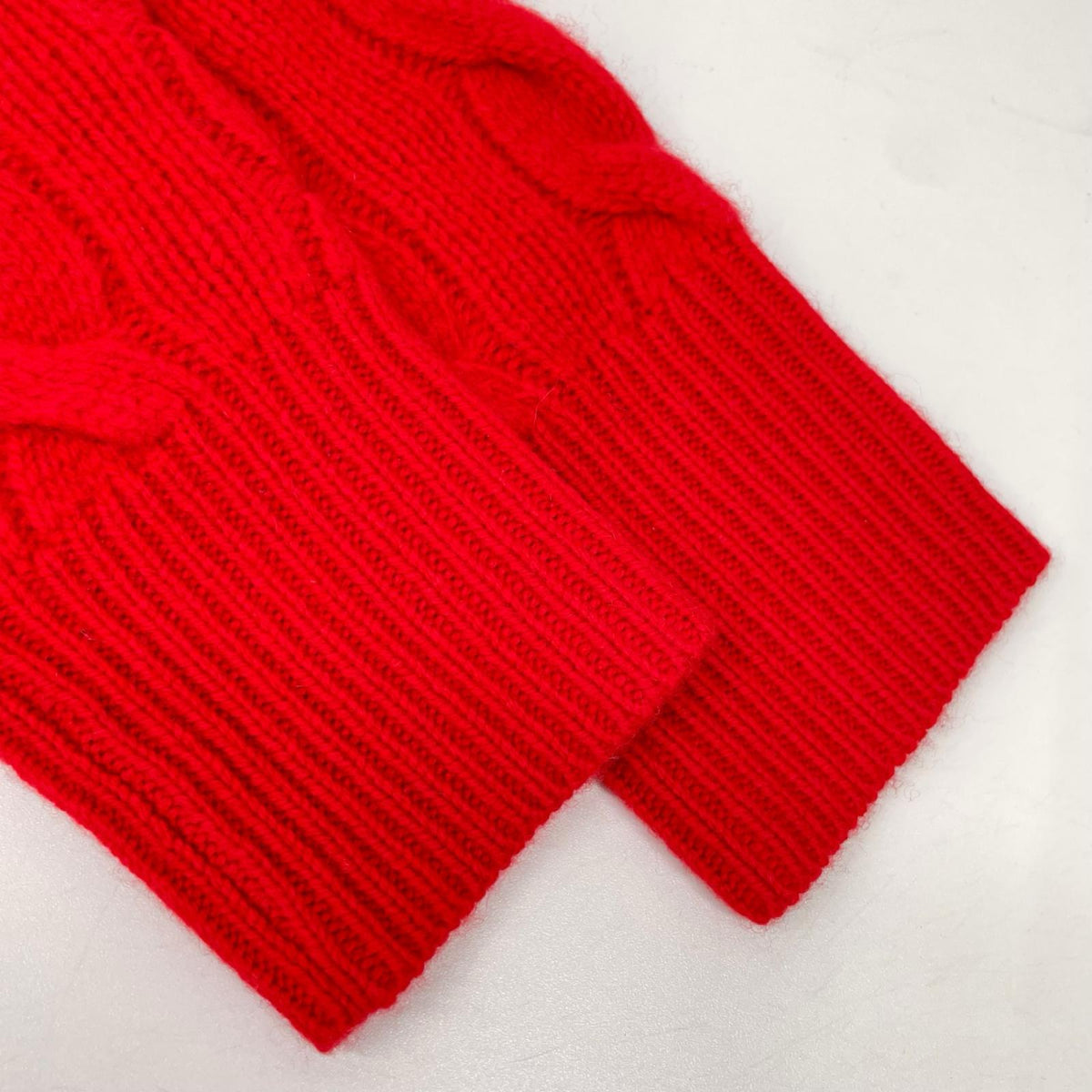 POLObyRalphLauren ポロラルフローレン レッド QRタグ カシミヤウール ケーブルニットカーディガン トップス