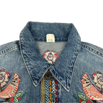 RRL ダブルアールエル 28288014000I 花&鳥刺繍 デニムジャンプスーツ つなぎ オーバーオール オールインワン