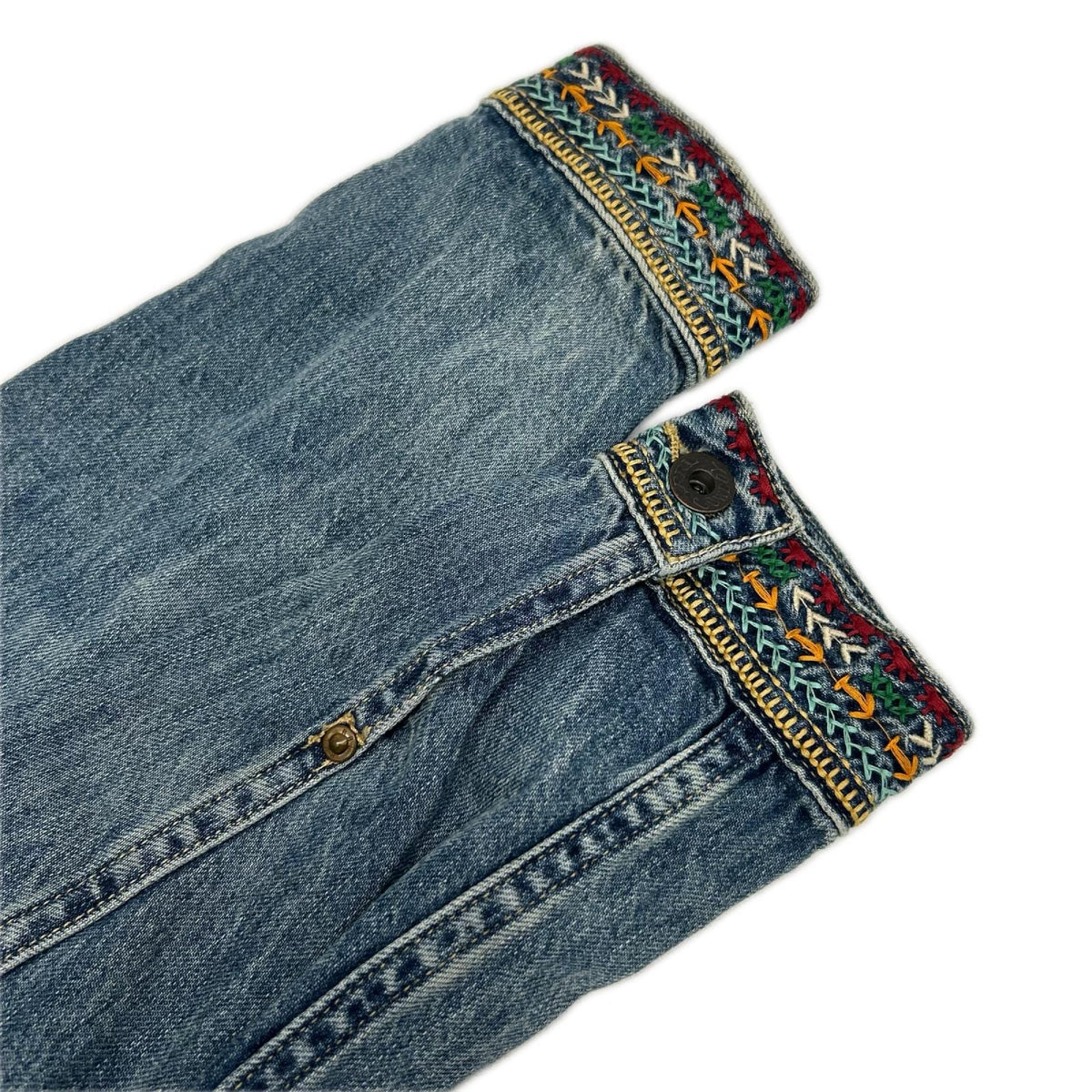 RRL ダブルアールエル 28288014000I 花&鳥刺繍 デニムジャンプスーツ つなぎ オーバーオール オールインワン