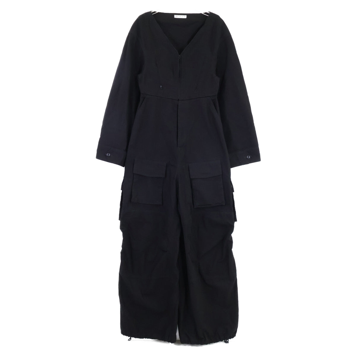 BALENCIAGA バレンシアガ 【国内正規】681262 リップストップ Vネック ジャンプスーツ オーバーオール オールインワン