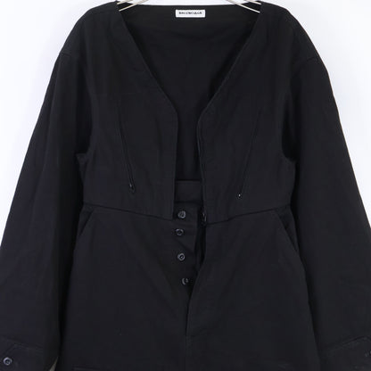 BALENCIAGA バレンシアガ 【国内正規】681262 リップストップ Vネック ジャンプスーツ オーバーオール オールインワン