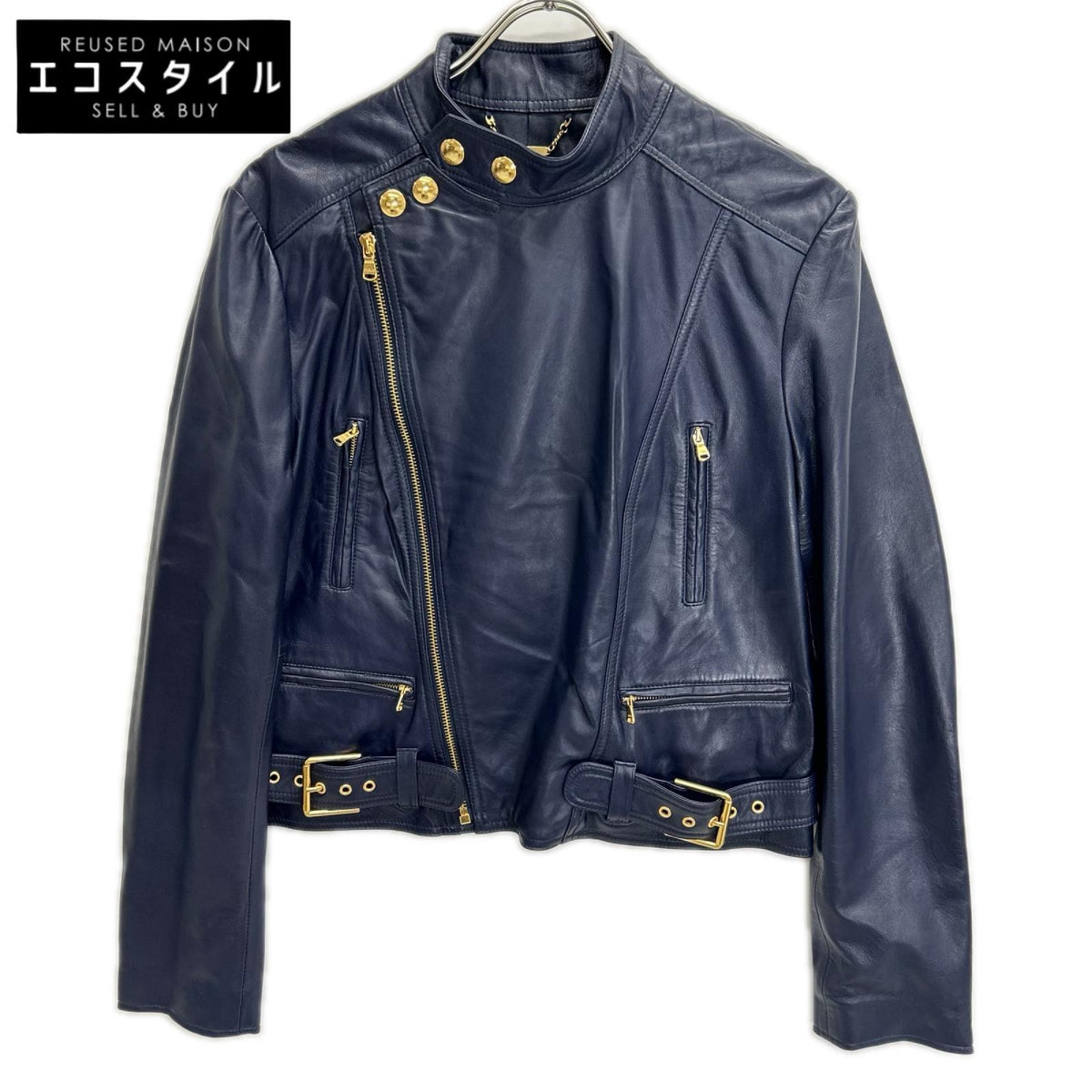 POLObyRalphLauren ポロラルフローレン ネイビー 羊革・ラム ダブルライダースジャケット ジャケット