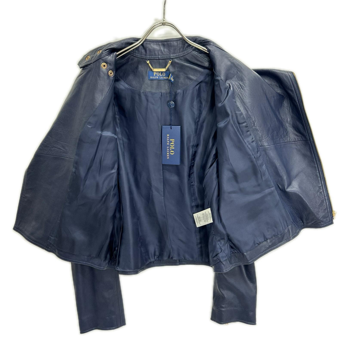 POLObyRalphLauren ポロラルフローレン ネイビー 羊革・ラム ダブルライダースジャケット ジャケット