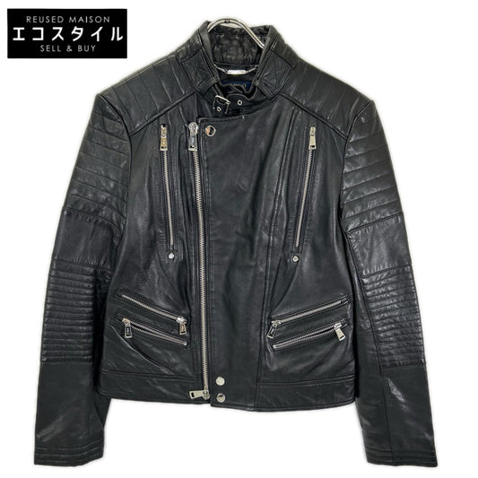 POLObyRalphLauren ポロラルフローレン Black sheepskin/lambskin double leather biker jacket jacket