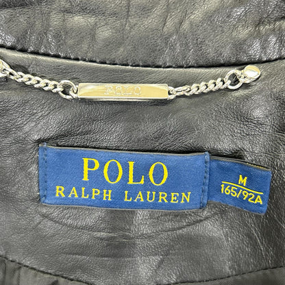 POLObyRalphLauren ポロラルフローレン ブラック 羊革・ラム ダブルライダースジャケット ジャケット