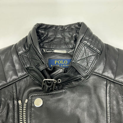 POLObyRalphLauren ポロラルフローレン ブラック 羊革・ラム ダブルライダースジャケット ジャケット