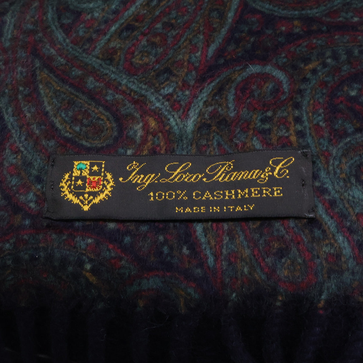 Loro Piana ロロピアーナ ペイズリー総柄 カシミヤ フリンジ ストール