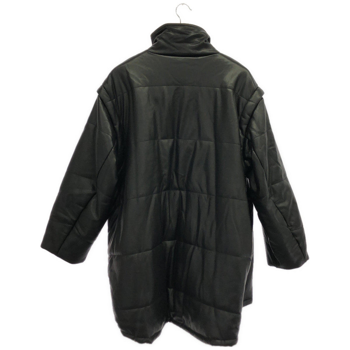 LE CIEL BLEU ルシェルブルー 24AW　ブラック キルティングエコレザー中綿コート トップス