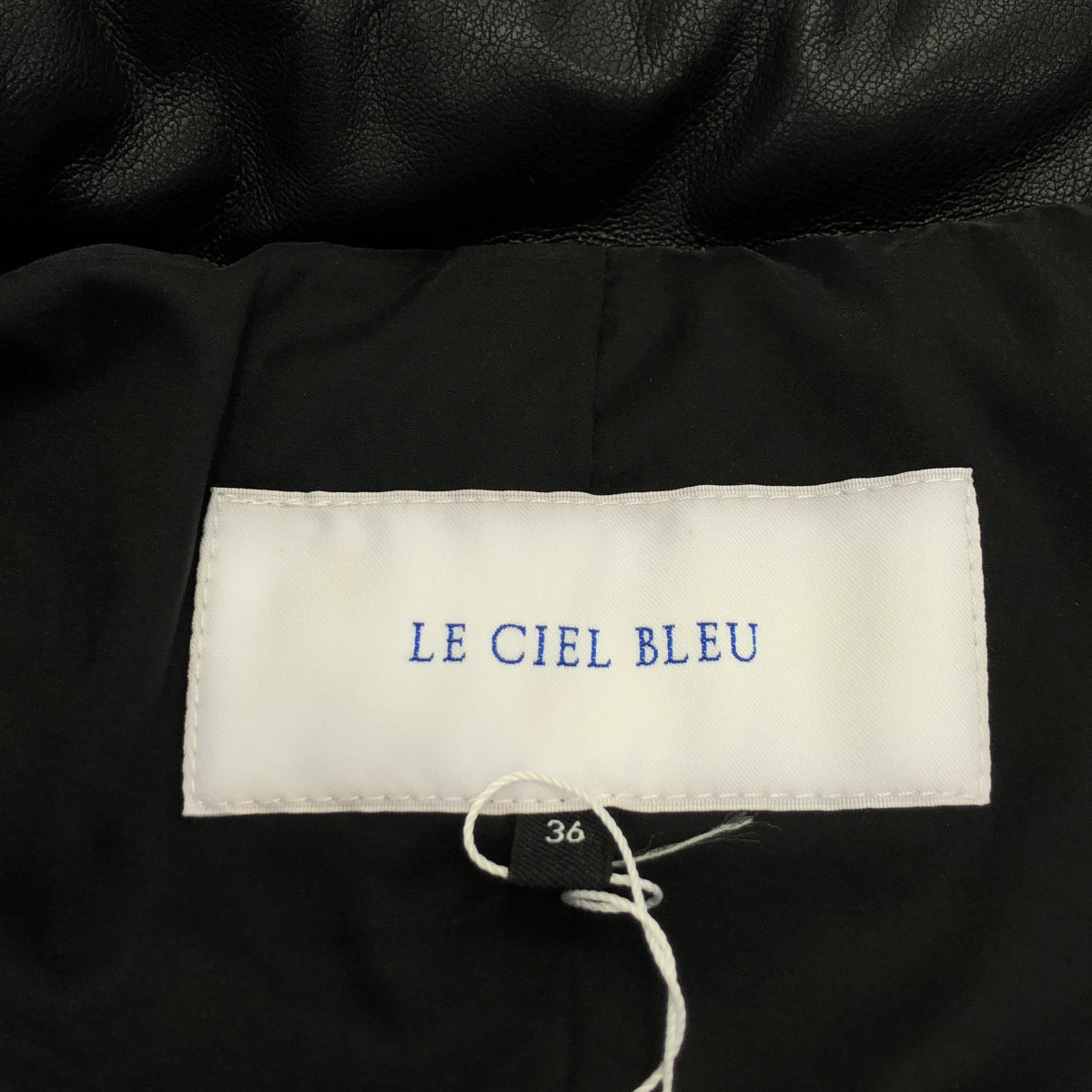 LE CIEL BLEU ルシェルブルー 24AW　ブラック キルティングエコレザー中綿コート トップス