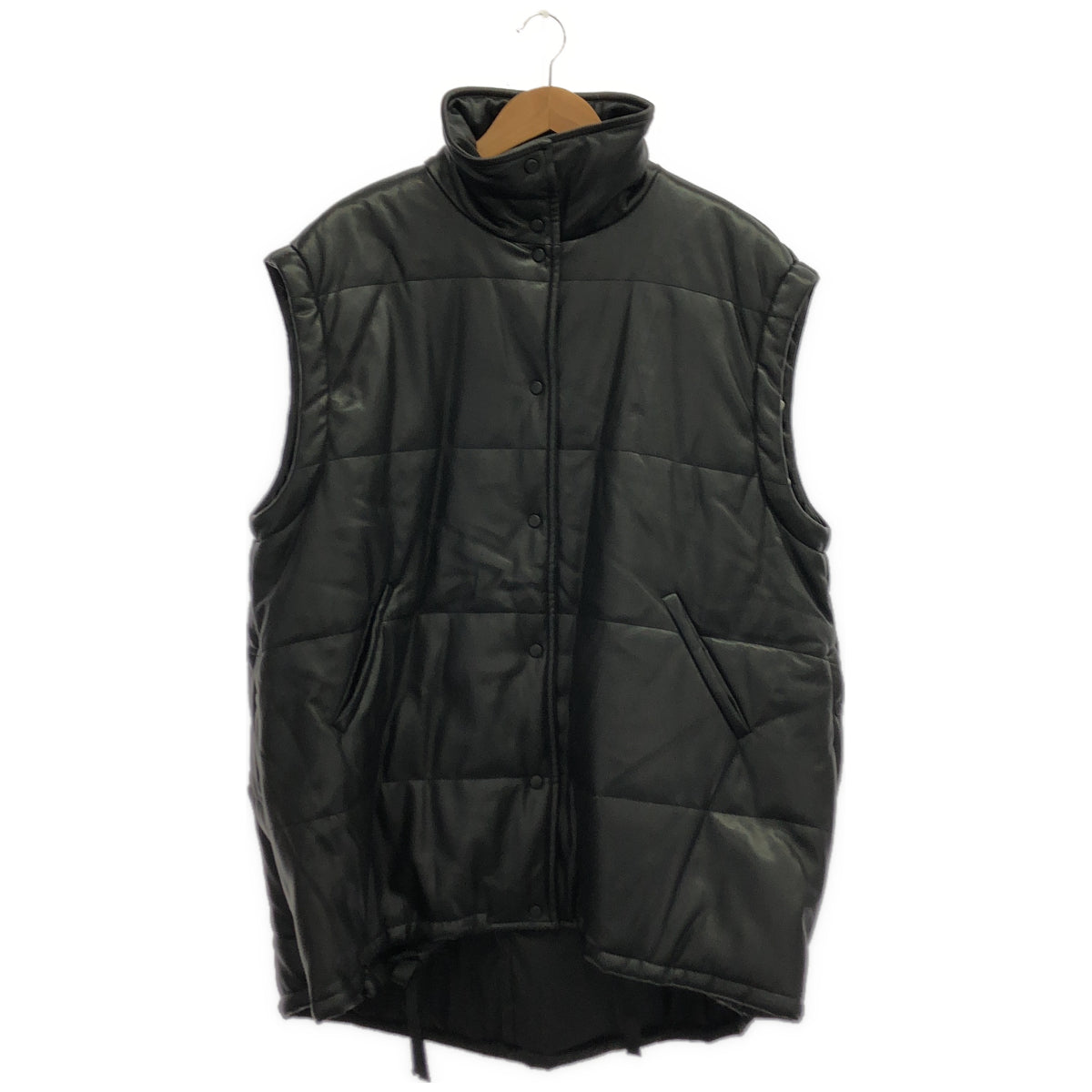 LE CIEL BLEU ルシェルブルー 24AW　ブラック キルティングエコレザー中綿コート トップス