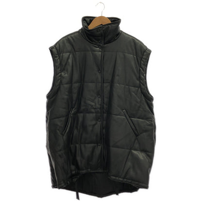 LE CIEL BLEU ルシェルブルー 24AW　ブラック キルティングエコレザー中綿コート トップス