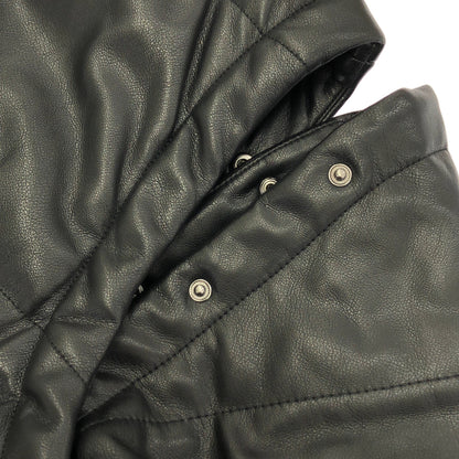 LE CIEL BLEU ルシェルブルー 24AW　ブラック キルティングエコレザー中綿コート トップス