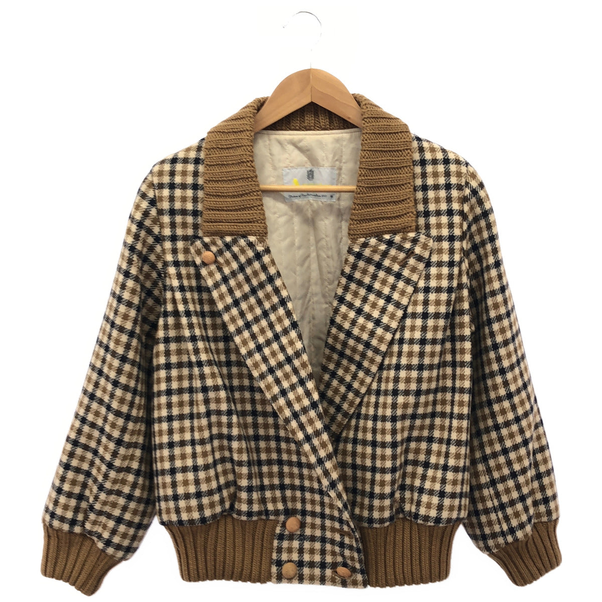 Aquascutum アクアスキュータム A550280 ウール100 チェック柄ブルゾンジャケット トップス