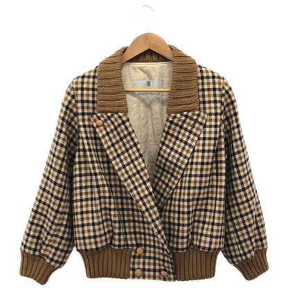 Aquascutum アクアスキュータム A550280 ウール100 チェック柄ブルゾンジャケット トップス