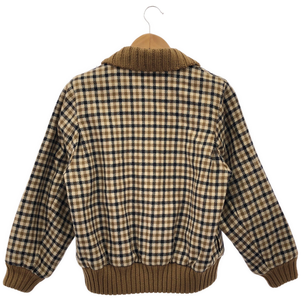 Aquascutum アクアスキュータム A550280 ウール100 チェック柄ブルゾンジャケット トップス