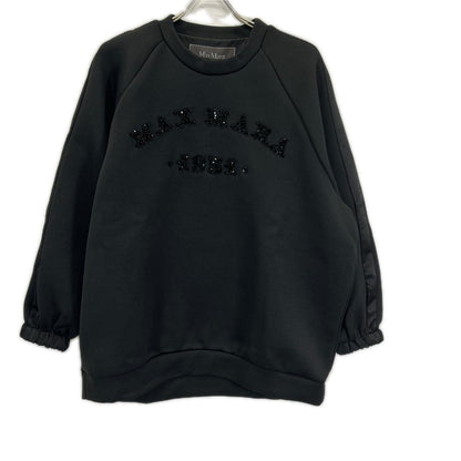 Max Mara マックスマーラ 19260127 ブラック ストーンロゴ スウェットトレーナ トップス