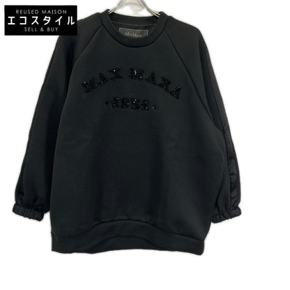 Max Mara マックスマーラ 19260127 ブラック ストーンロゴ スウェットトレーナ トップス