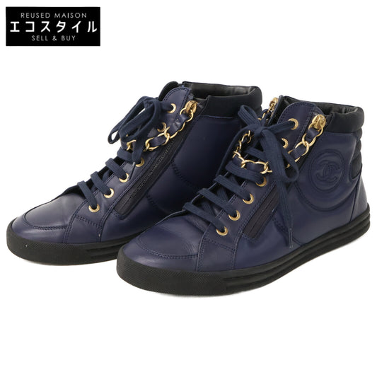 CHANEL シャネル IG31316 ココマーク Wジップ ハイカットスニーカー シューズ