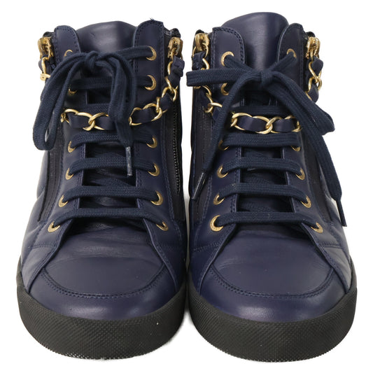 CHANEL シャネル IG31316 ココマーク Wジップ ハイカットスニーカー シューズ