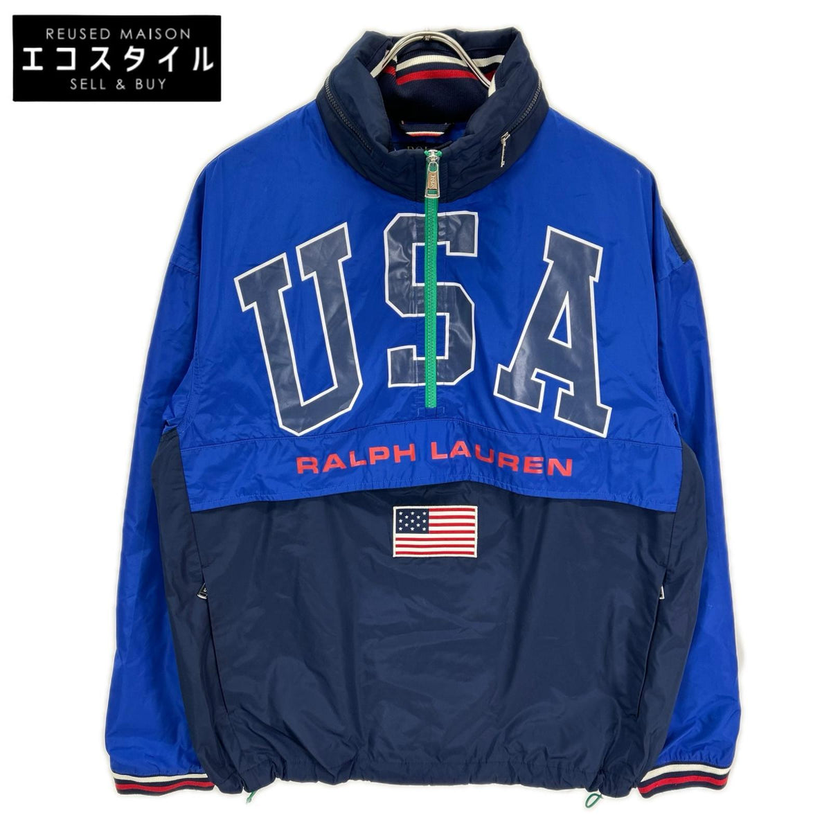 POLObyRalphLauren ポロラルフローレン ブルー×ネイビー　USA　アノラックパーカー トップス