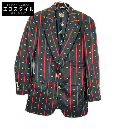 DOLCE&GABBANA ドルチェアンドガッバーナ G2KI1T FBMD8　SARTORIA ブラック×レッド クラウン テーラードジャケット ジャケット