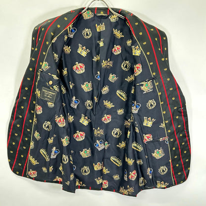 DOLCE&GABBANA ドルチェアンドガッバーナ G2KI1T FBMD8　SARTORIA ブラック×レッド クラウン テーラードジャケット ジャケット