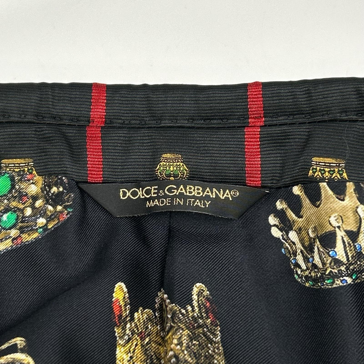 DOLCE&GABBANA ドルチェアンドガッバーナ G2KI1T FBMD8　SARTORIA ブラック×レッド クラウン テーラードジャケット ジャケット