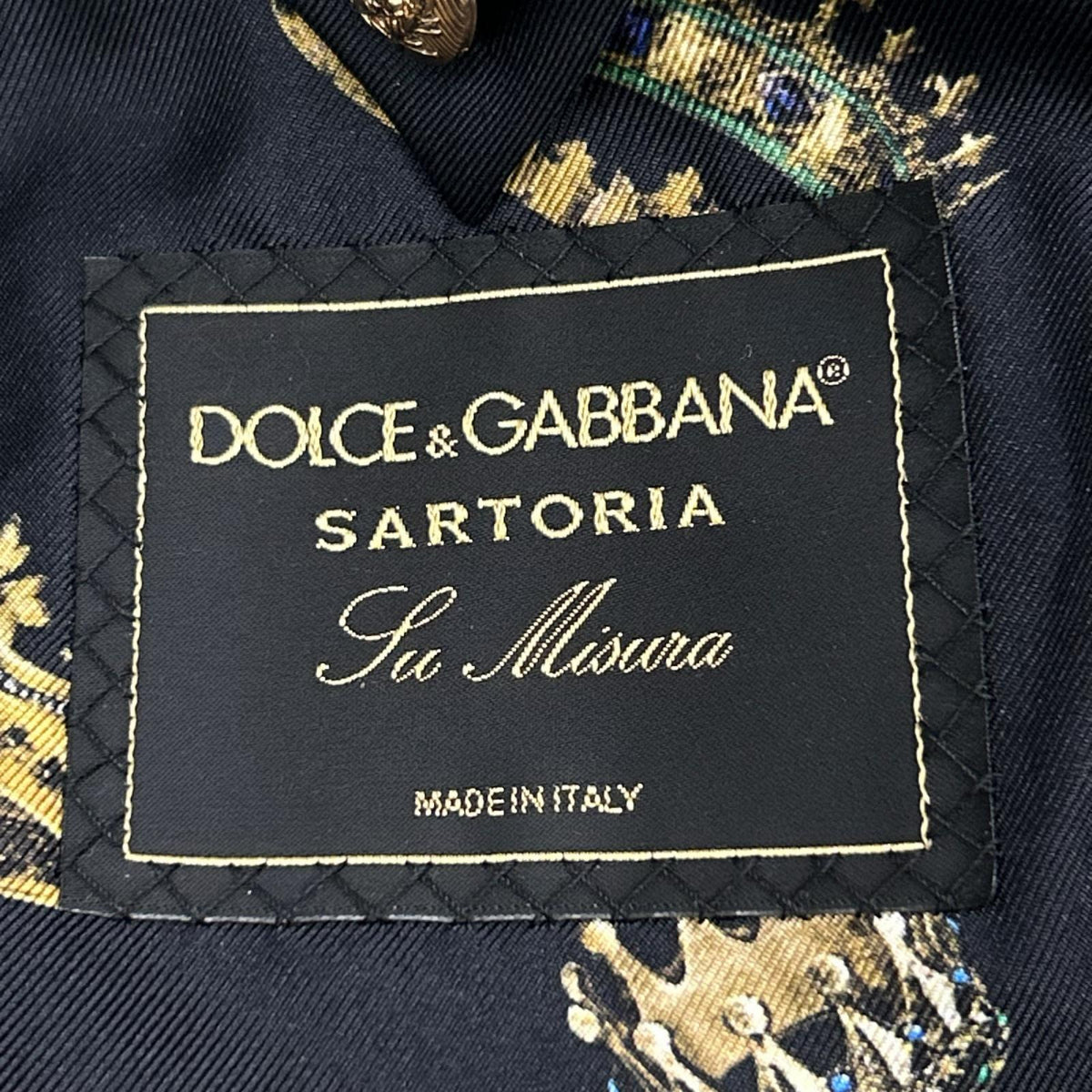 DOLCE&GABBANA ドルチェアンドガッバーナ G2KI1T FBMD8　SARTORIA ブラック×レッド クラウン テーラードジャケット ジャケット