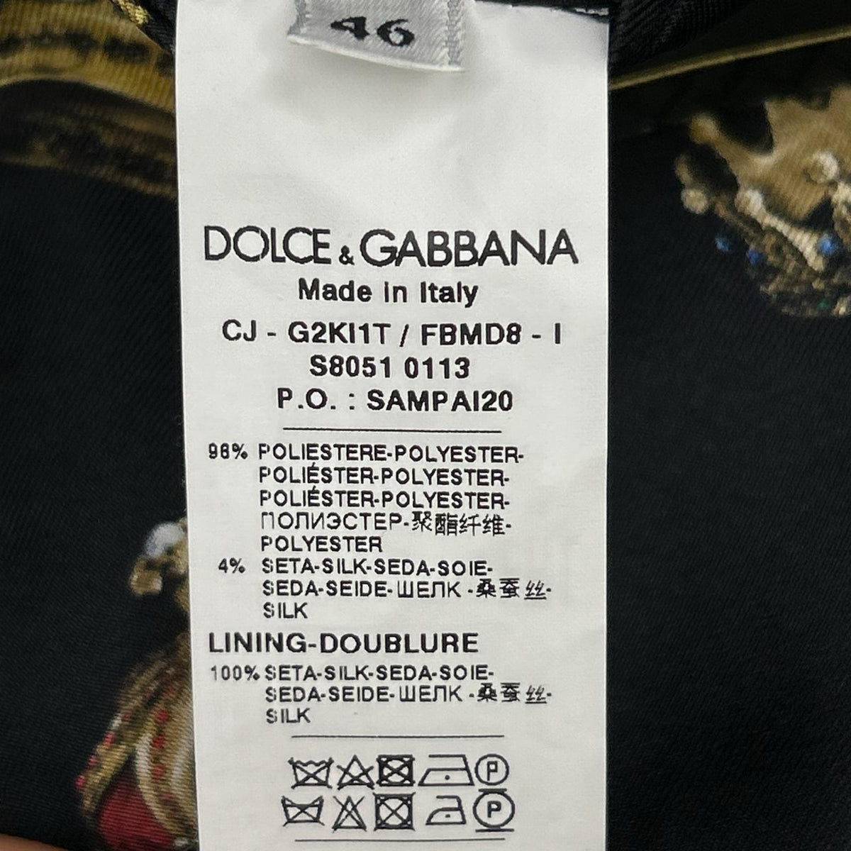 DOLCE&GABBANA ドルチェアンドガッバーナ G2KI1T FBMD8　SARTORIA ブラック×レッド クラウン テーラードジャケット ジャケット