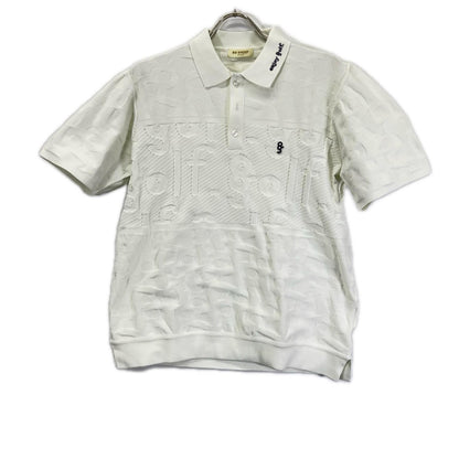 ホワイト LOGO JACQUARD KNIT POLO トップス