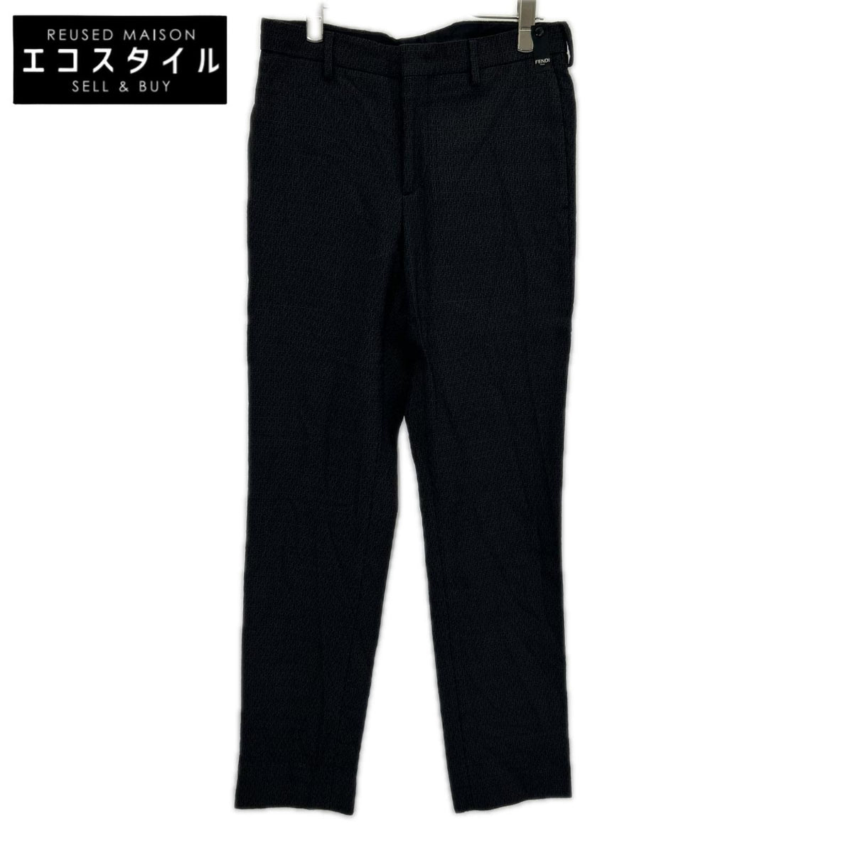FENDI フェンディ 21年製 FB0377AHBV ブラック ウールエフエフ スラックスパンツ ボトムス