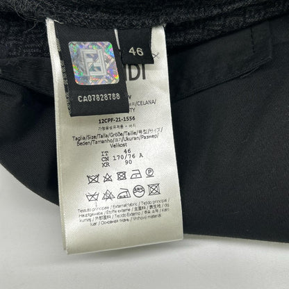 FENDI フェンディ 21年製 FB0377AHBV ブラック ウールエフエフ スラックスパンツ ボトムス