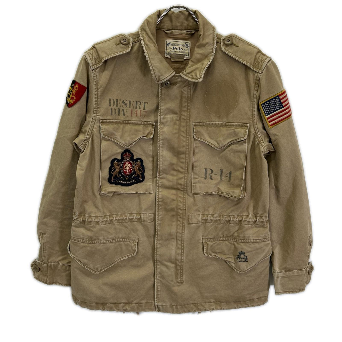 POLObyRalphLauren ポロラルフローレン ベージュ ワッペンデザイン ミリタリージャケット ジャケット
